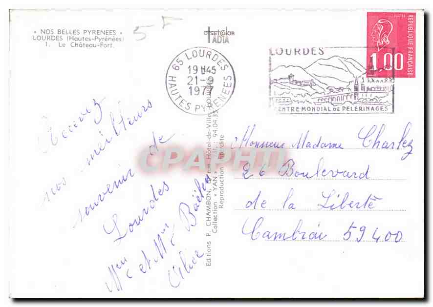 CPM Nos Belles Pyrenees Lourdes Hautes Pyrenees Le Chateau Fort  — Verso