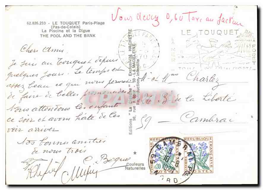 CPM Le Touquet Paris Plage La Piscine et la Digue  — Rückseite