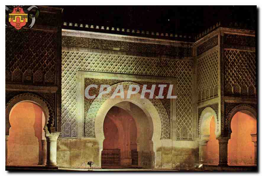 CPM Leknes Bab el mansour et Armoiries de la ville 