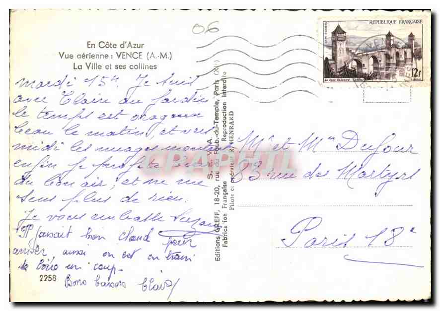Vence (A.M.) — Vue aérienne — Editions GREFF — Reverso