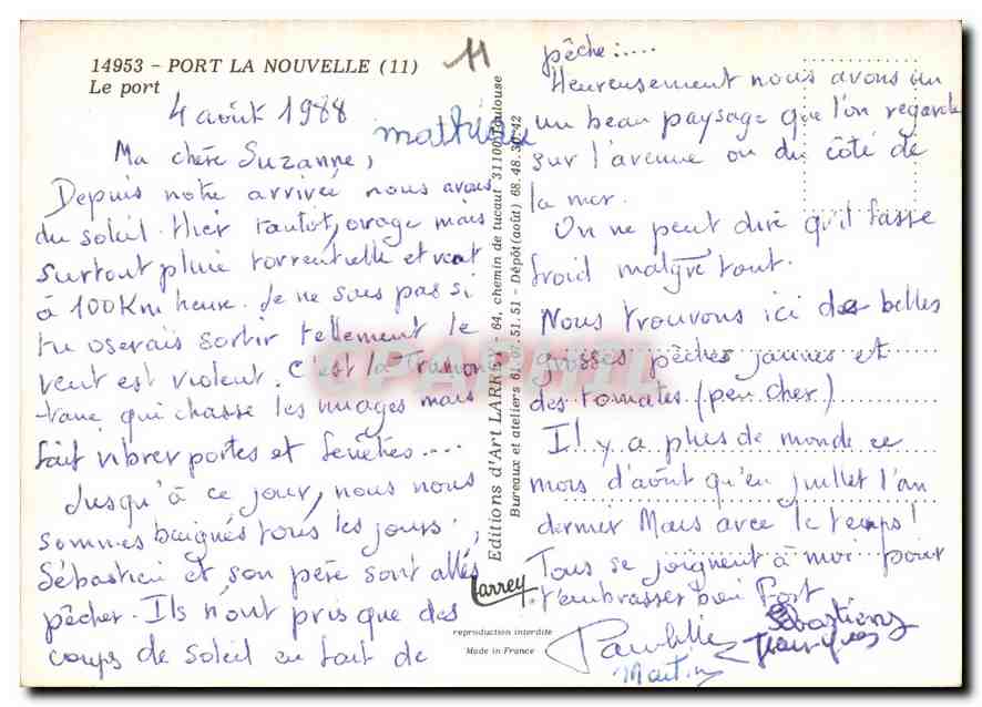 CPM Port la Nouvelle Le port  — Rückseite