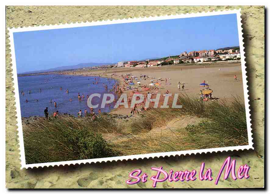 Saint-Pierre-la-Mer — plage et baigneurs — CPAPHIL n° 1711
