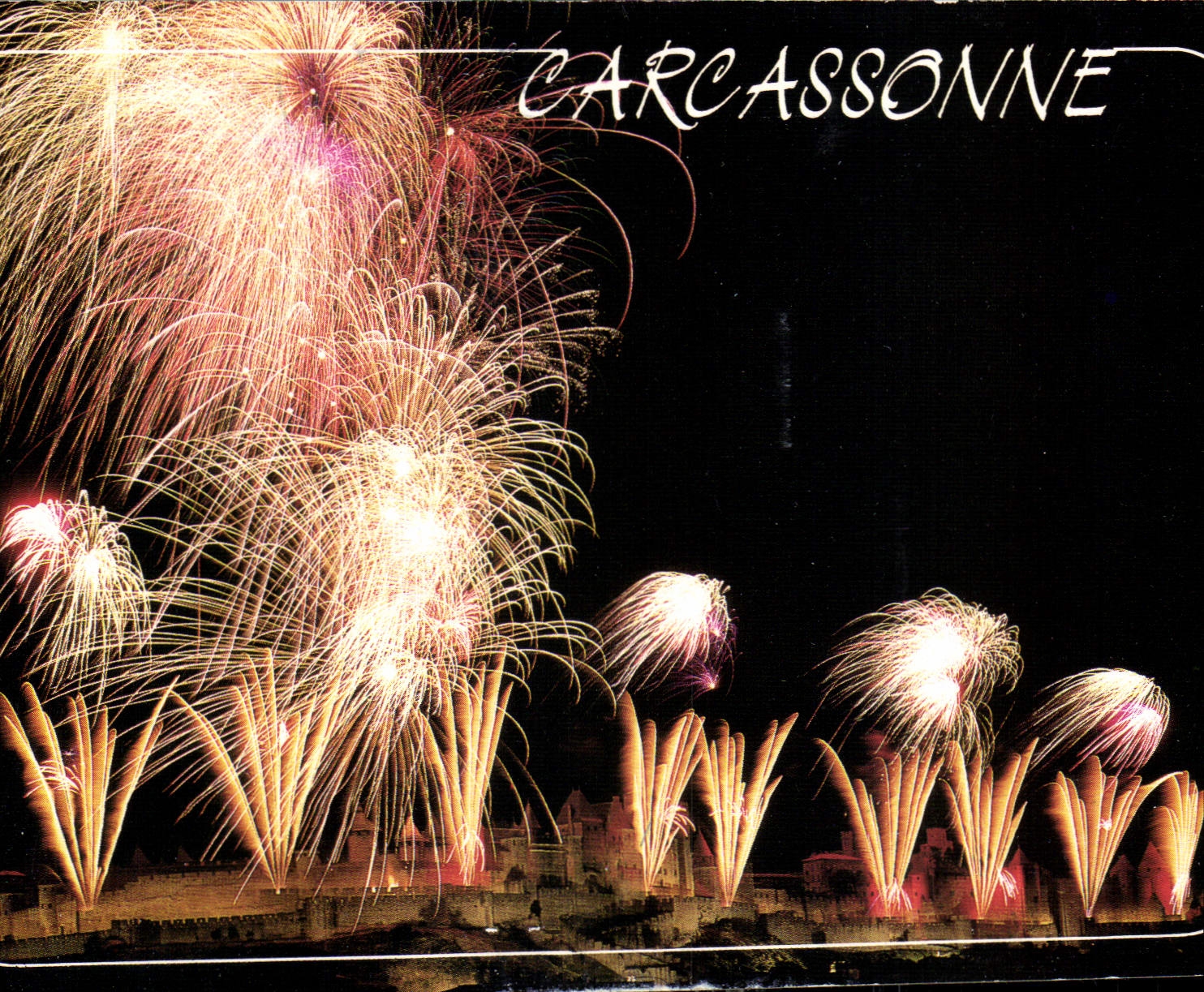 CPM Cite de Carcassonne Aude Un soir de feux d'artifice 