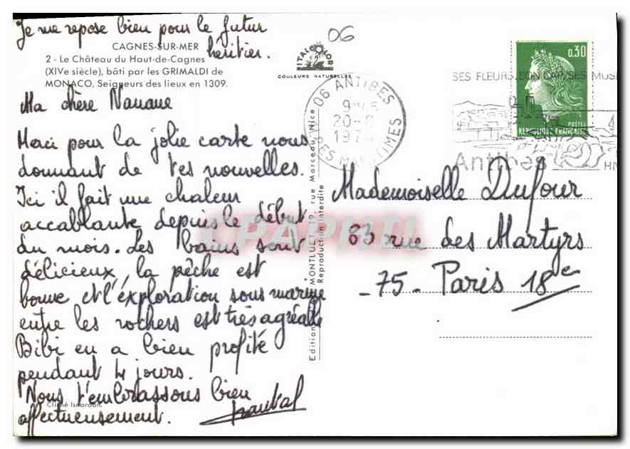 Château du Haut-Cagnes — XIXe siècle, bâti par les Grimaldi de Monaco — Éditions Couleurs Naturelles — Verso