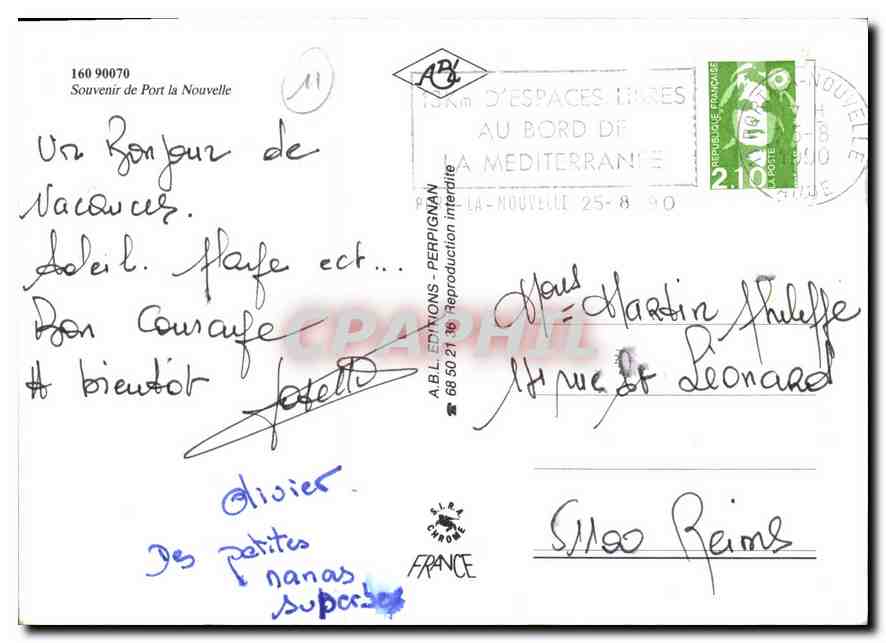 CPM Souvenir de Port la Nouvelle  — Rückseite