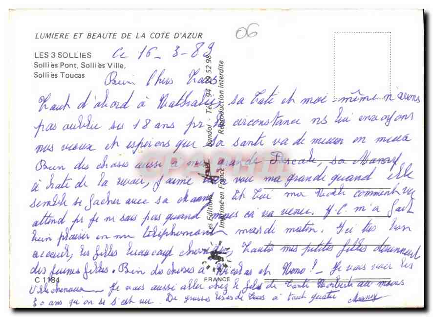 Les 3 Sollières — vue panoramique et sites — éditeur inconnu, n° de série 06 — Verso