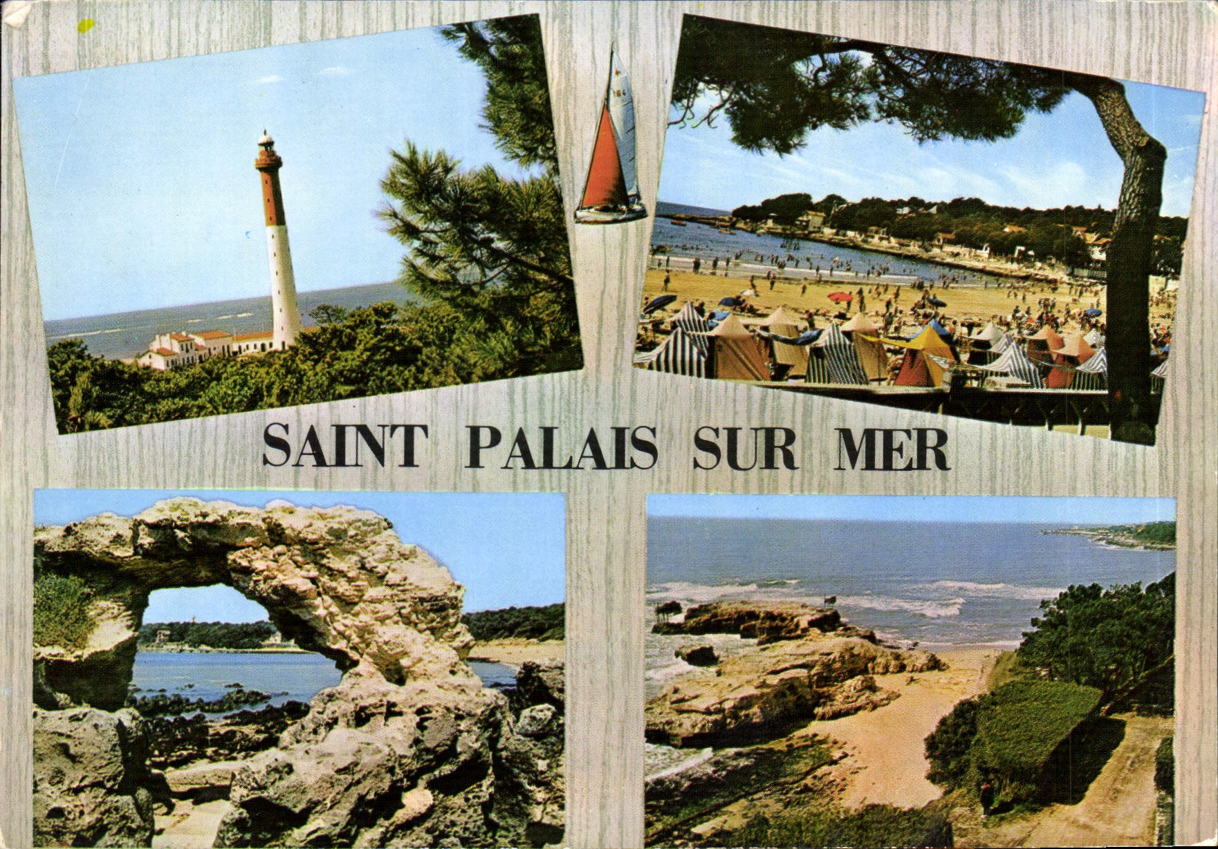 Saint Palais sur Mer — vue du phare, plage, arches et paysage côtier — Éditions Théojac, n° A 17/272