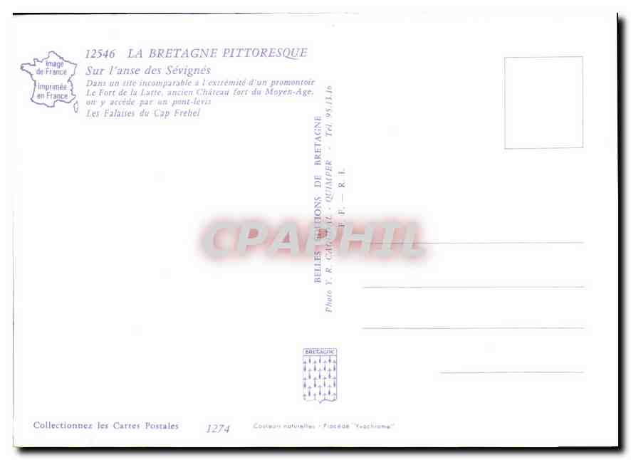 Fort de la Latte — Le Cap Fréhel — Éditeur : Belles Cartes Postales de Bretagne — Reverso