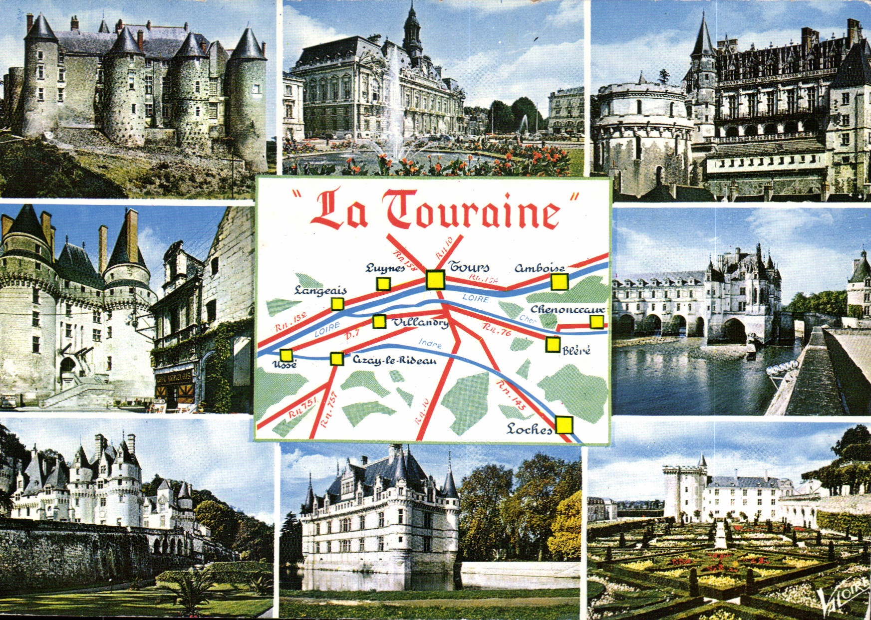 CPA Les Merveilles du Val de Loire Les ebateaux Luynes l'Hotel de ville de Tours Amboise 