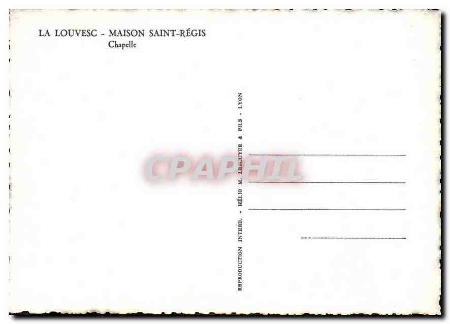 CPA La Louvesc Maison Saint Regis Chapelle  — Verso