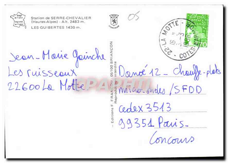 Station de Serre-Chevalier — Les Guibertes — Éditions Francou — Rückseite