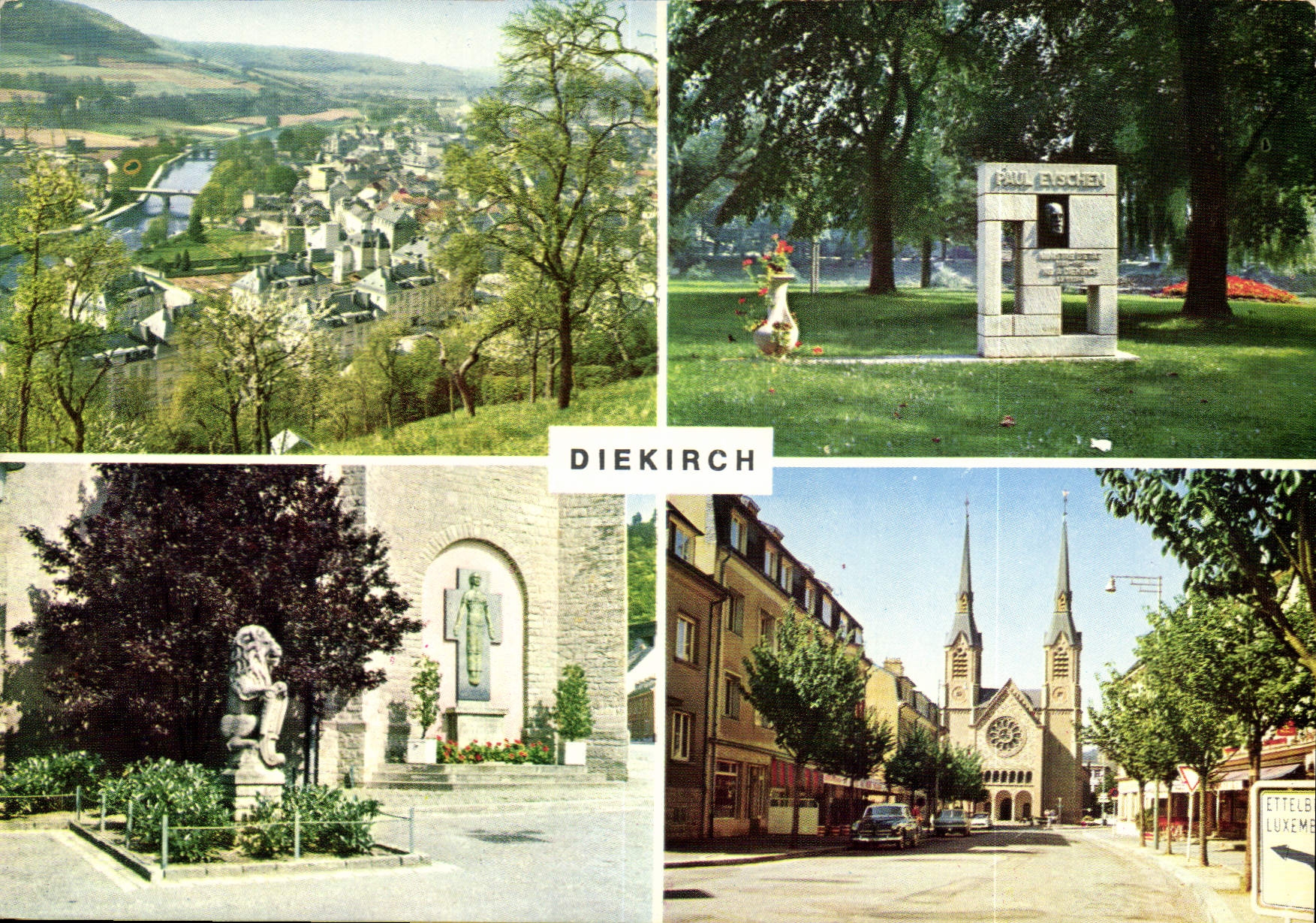 CPA Diekirch G D Luxembourg Vue generale prise du Herrenberg Monument Paul Eyschen parc Monument aux