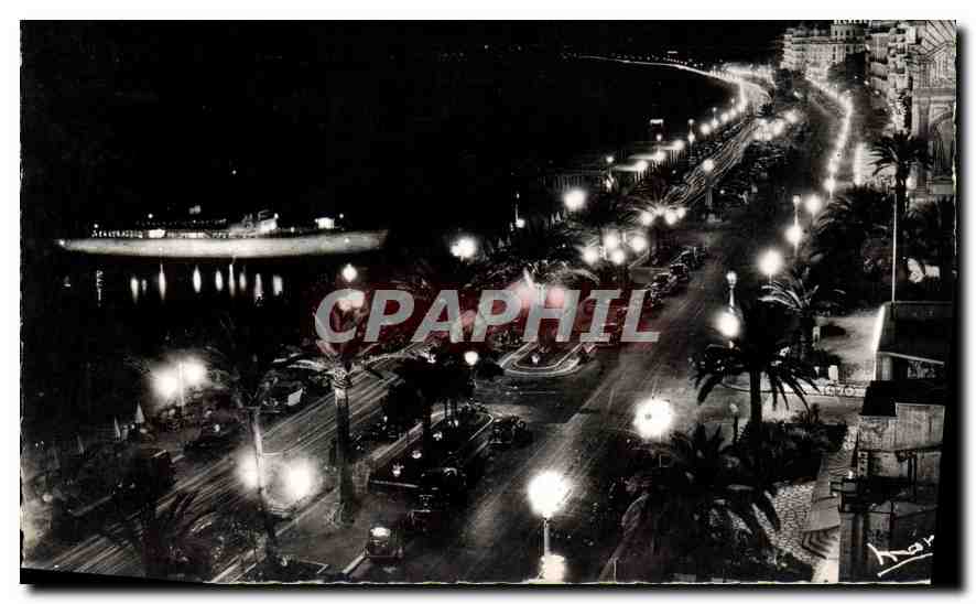 CPM La Cote d'Azur Nice la Promenade des Anglais la nuit 