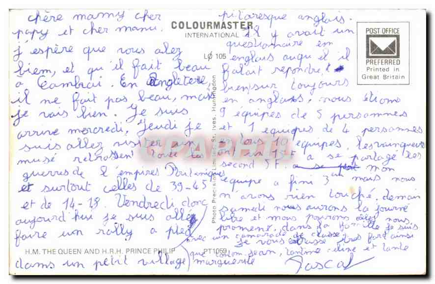 CPM H M the Queen and H R H Prince Philip  — Verso