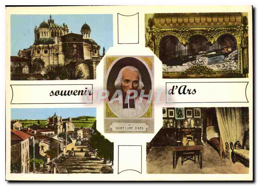 CPM Souvenir d'Ars Eglise et Presbytere la chasse vue generale chambre du Saint Cure d'Ars 