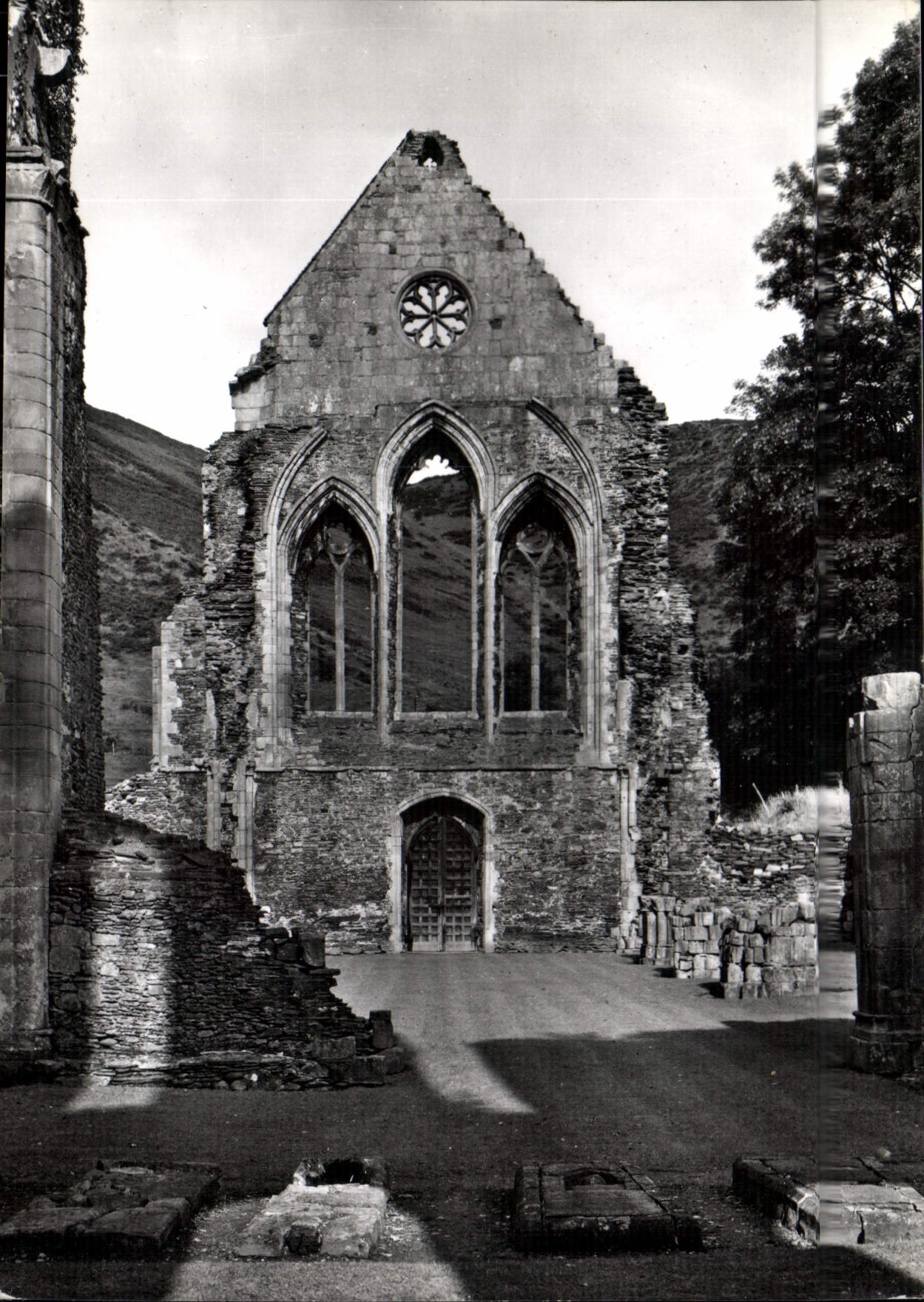 CPM Vallee Crucis Abbey Denbighshire Nave looking west 