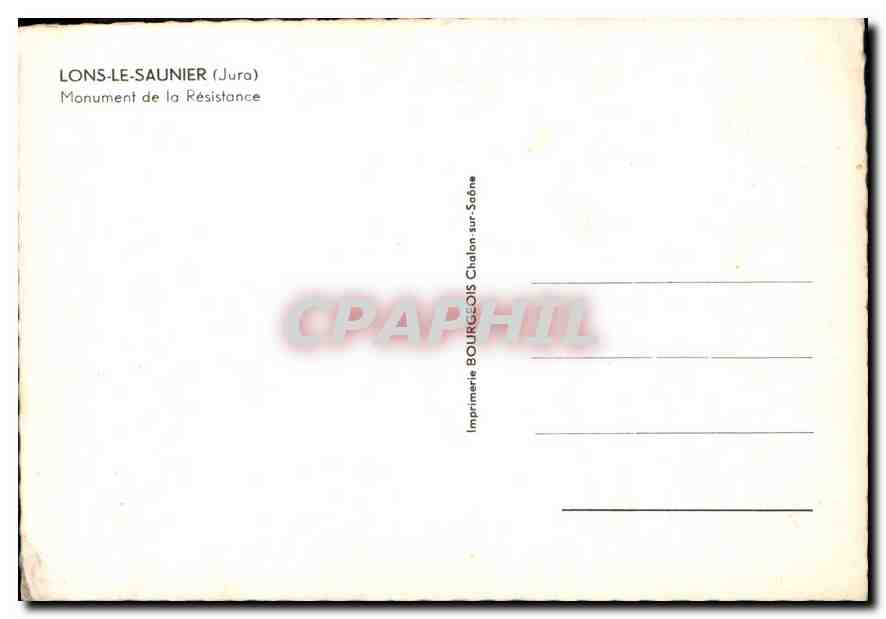 Lons-le-Saunier (Jura) — Denkmal der Widerstandsbewegung — Druckerei Bourgeois Chalon-sur-Saône — Rückseite