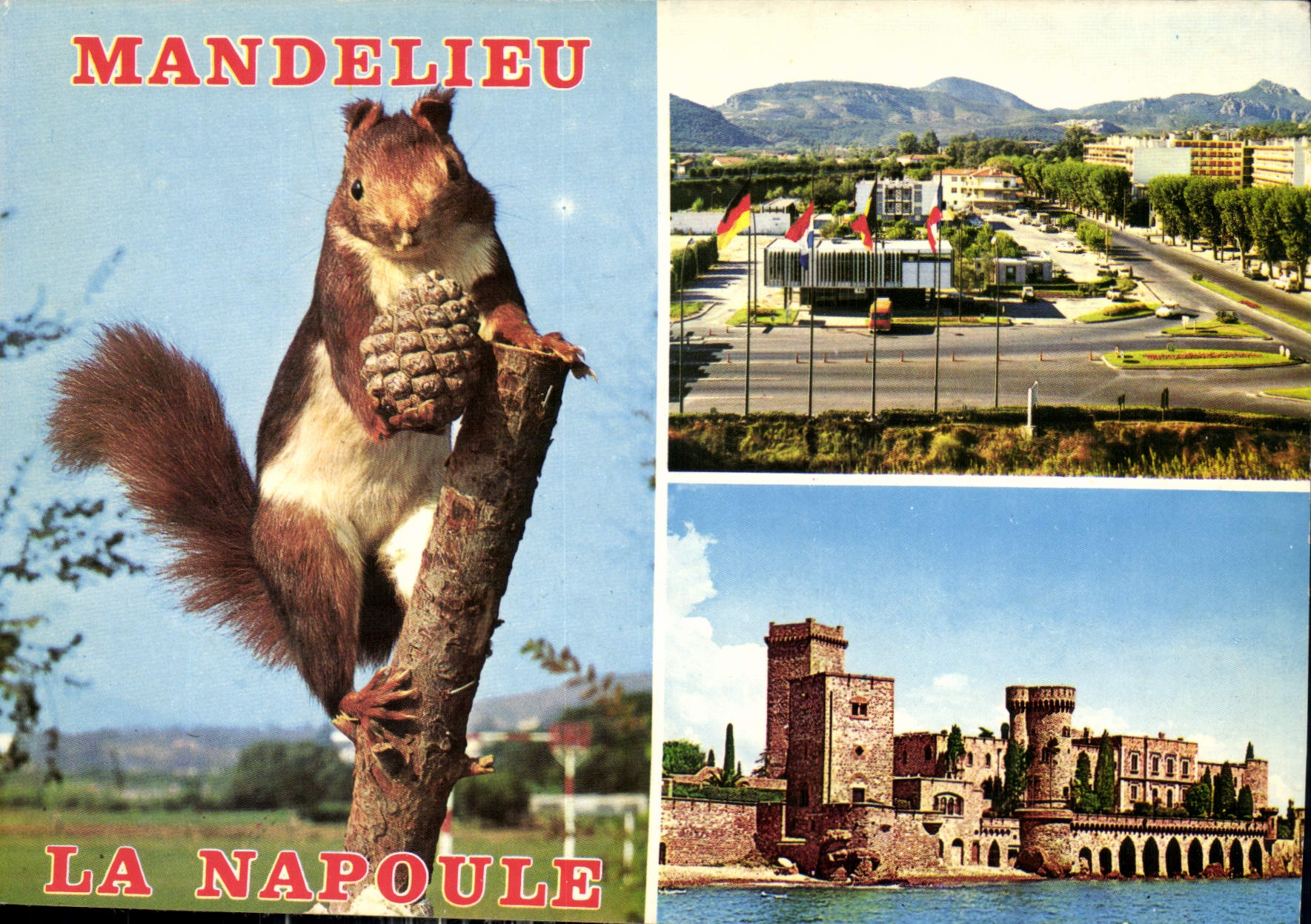 CPM Cote d'Azur Mandelieu la Napoule Entree de l'Autoroute Chateau de la Napoule 