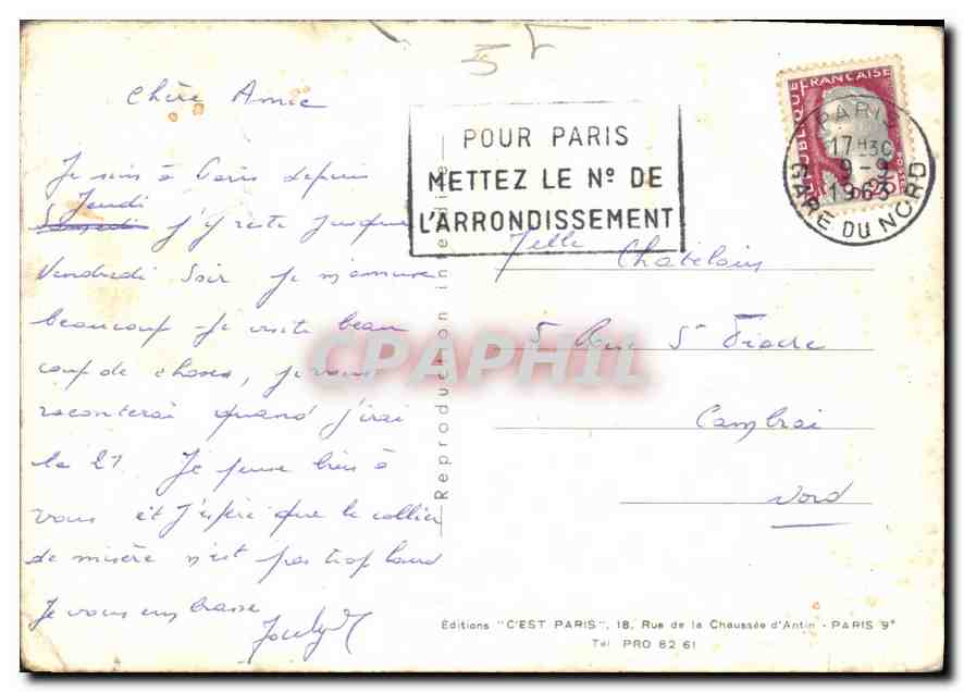 CPM Paris Notre Dame et les bouquinistes — Rückseite
