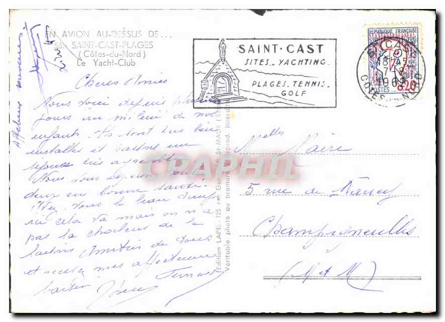 CPM Saint Cast Plages Cotes du Nord le Yacht Club  — Rückseite