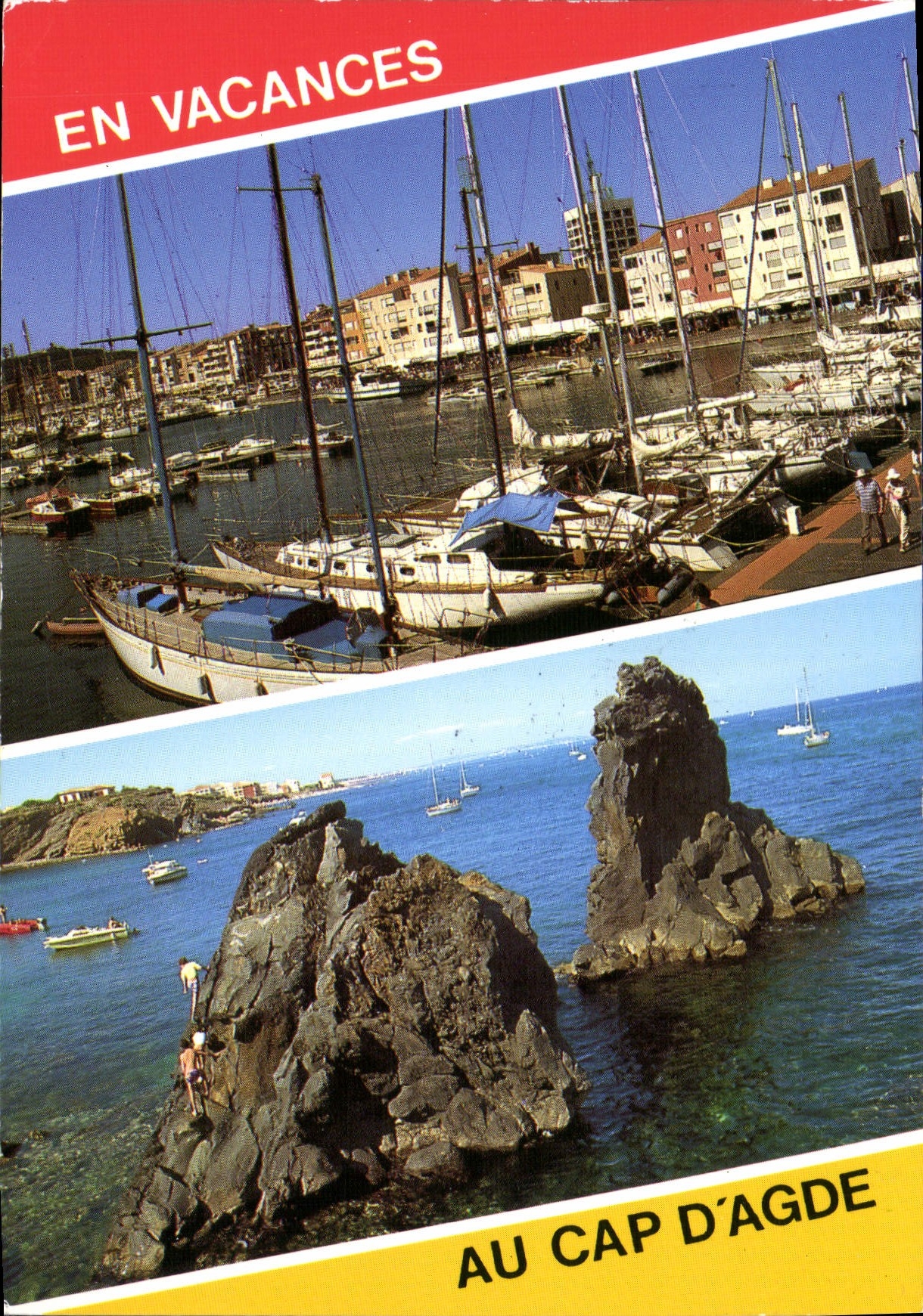 CPM Cap d'Agde Herault le port de plaisance et les rochers des Deux Freres 