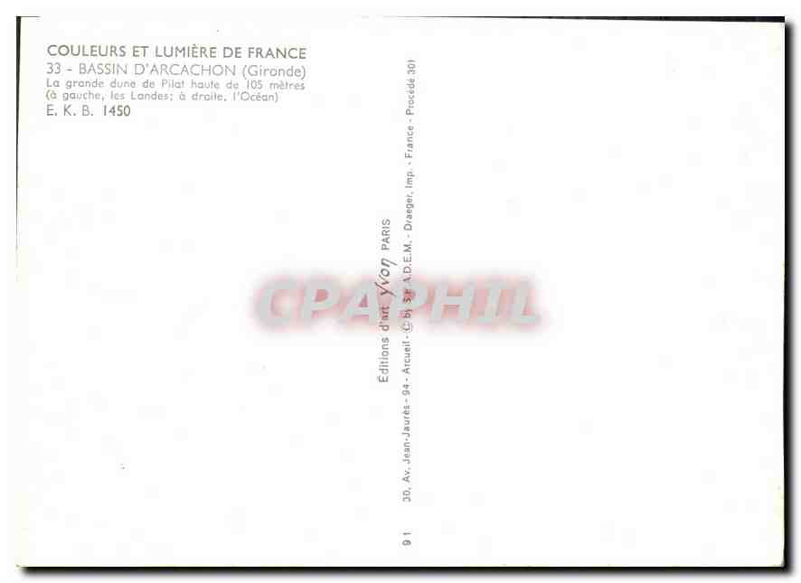 Bassin d'Arcachon — Dune de Pilat — Éditions d'art Yvonn — Reverso