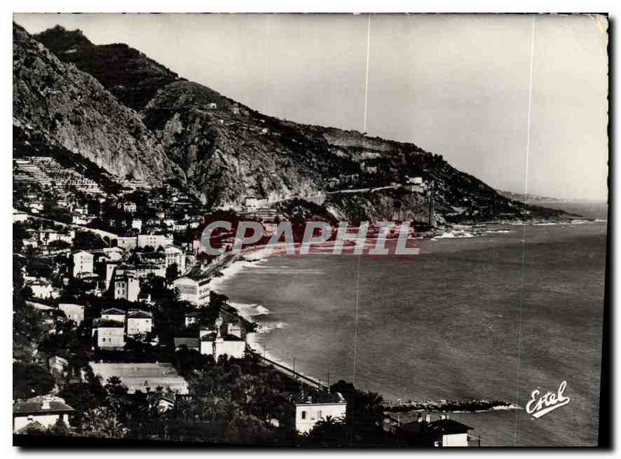 Menton — Vue sur la Baie de Garavan et la Frontière Italienne — Éditeur Étal