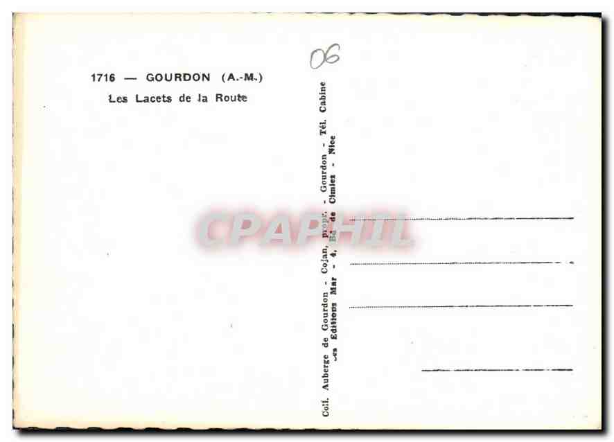 Die Schlingpässe der Straße — Gourdon (A.-M.) — Cojan-Verlag — Rückseite