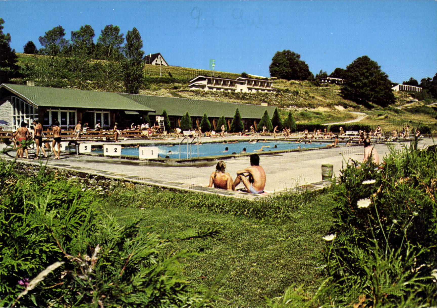 CPM La Salvetat sur Agout Piscine du lac de la Raviege station touristique et climatique Plages baig