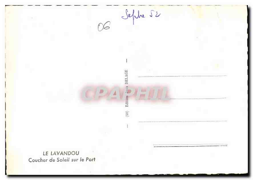 Le Lavandou — Coucher de Soleil sur le Port — Édition Delage (30) — Rückseite