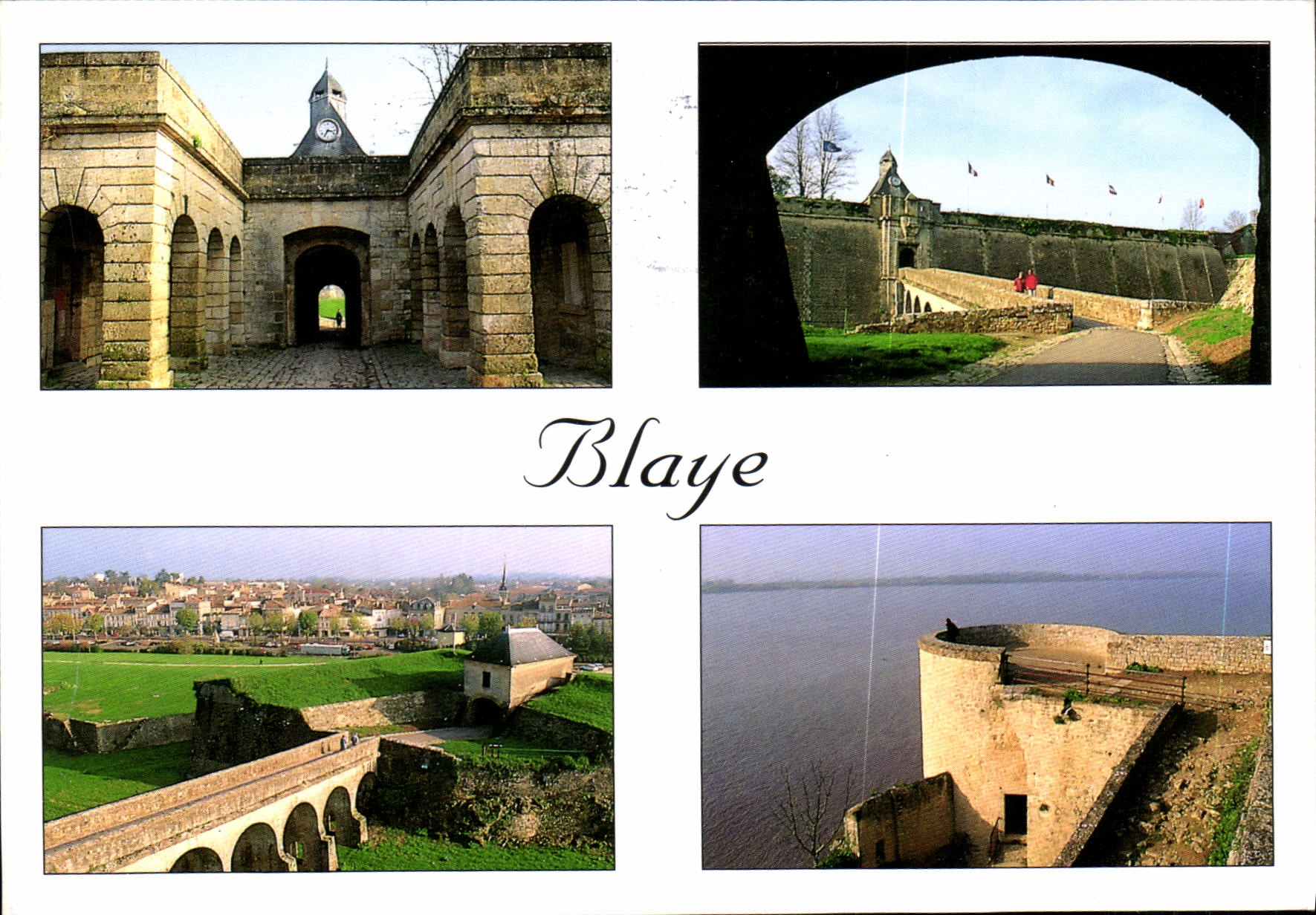 CPM Blaye une vue de l'entree les remparts une vue generale de la ville apercue des remparts la tour