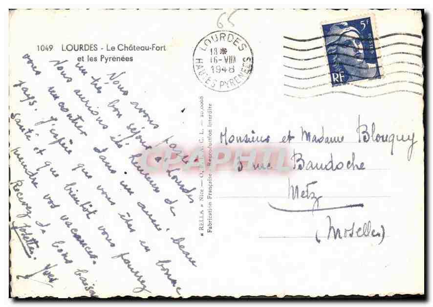 Lourdes - Le Château-Fort et les Pyrénées — Rella, n°1049 — Reverso