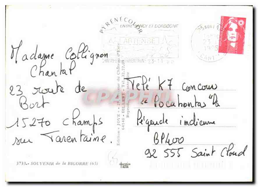 La Bigorre — paysages et sites — Édition JOYE — Verso