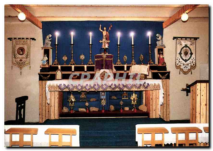 CPM Chapelle saint Jean Baptiste Molieres sur Ceze Maitre Autel 