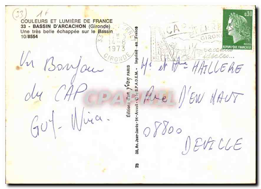 Bassin d'Arcachon — Vue du Cap-Ferrat — Éditions Jean-Jaures — Verso