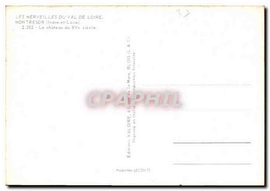 CPM Les Merveilles Du Val de Loire Montresor Indre et Loire  — Rückseite