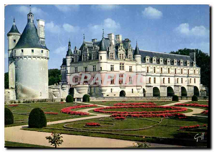 CPM Chenonceaux Indre et Loire Le chateau et la tour des Marques 