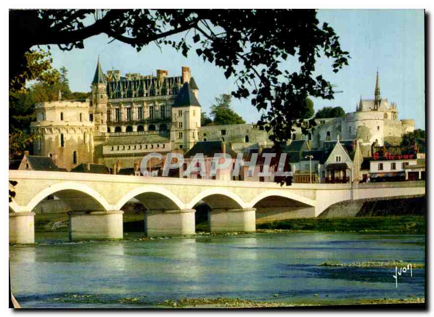 CPM Val de LOire Amboise Indre et Loire Le Chateau et le Pont sur la Loire 
