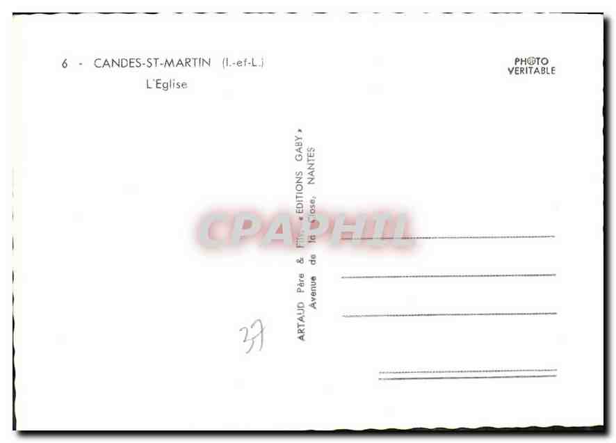 CPM Candes St Martin L'Eglise Automobile — Rückseite