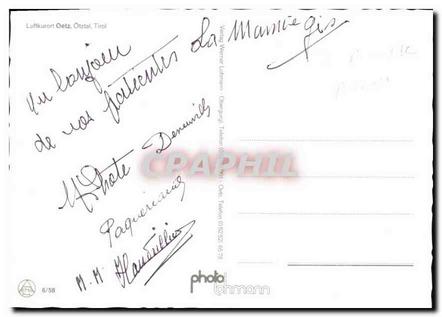 CPM Luftkurori Oetz Otzlai Tirol  — Rückseite