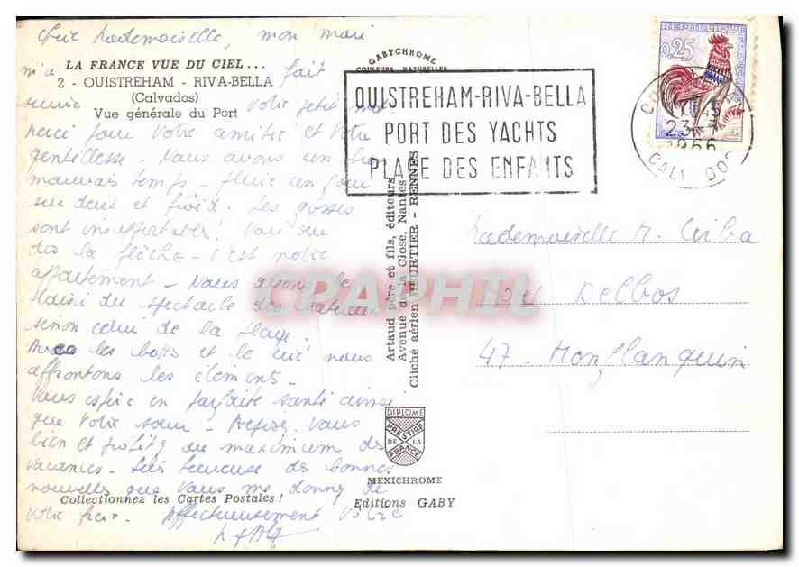 Ouistreham - Riva-Bella — Vue générale du port — Éditions Gaby — Rückseite