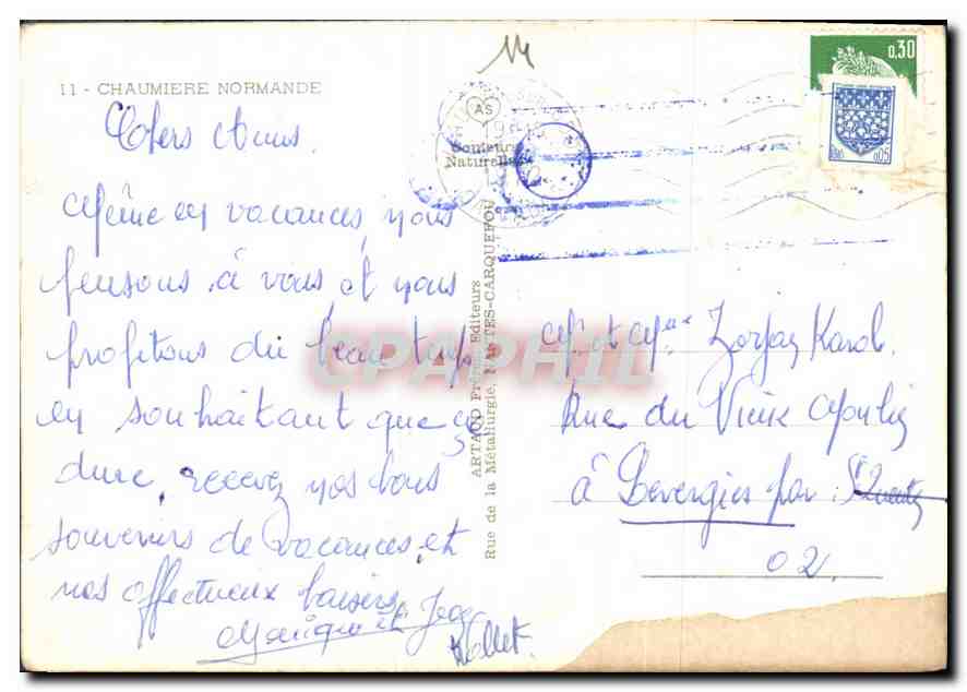 CPM Chaumiere Normande  — Rückseite