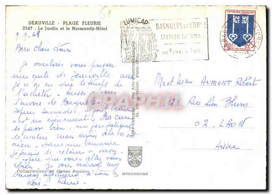 Deauville - Le Jardin et le Normandy-Hôtel — éditeur IRIS, n° de série non visible — Rückseite
