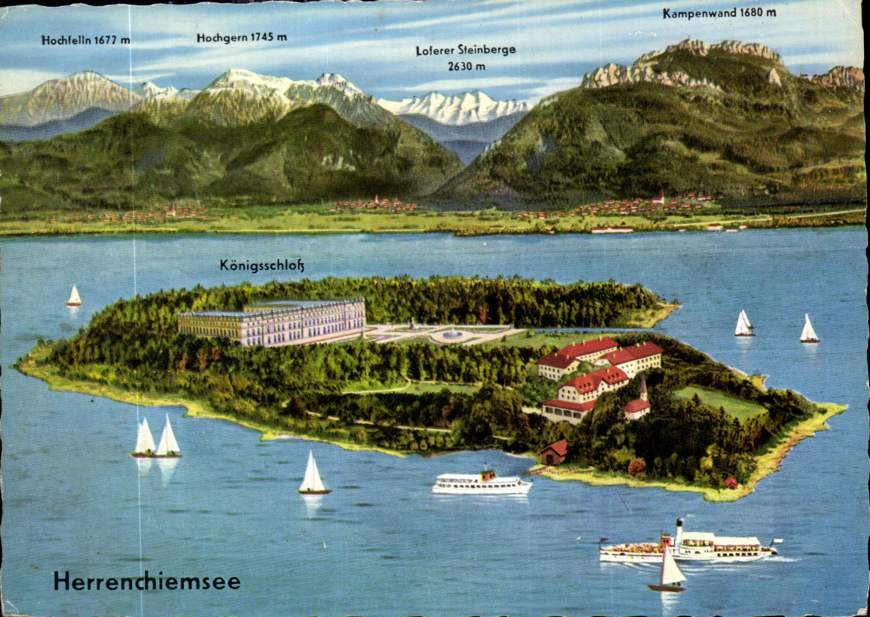 CPM Die Herreninsel im Chelmsee mit KonigsschloB Ludwig 