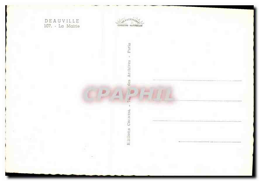 Deauville — La Mairie — Édition Chantal — Rückseite