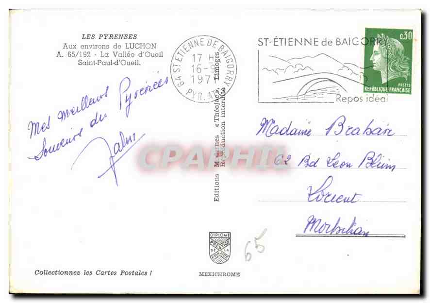 Vallée d'Oueil — Les Pyrénées — Éditions IRIS — Verso