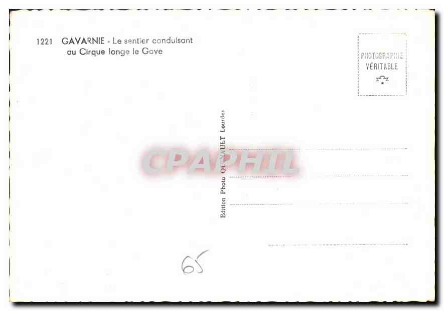 CPM Gavarnie Le Sentier condulsant au Cirque longe le Gave  — Verso