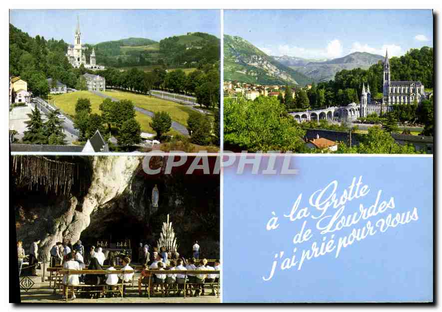 CPM Lourdes Hautes Pyrenees La Basilique Au Aentre toit de la Basilique souteraine 