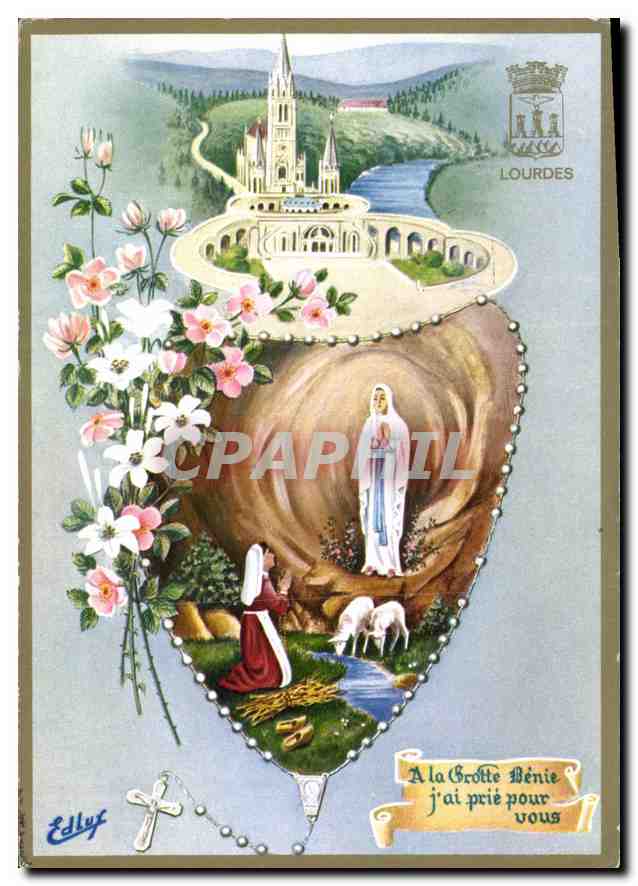 CPM Lourdes La Basilique ey l'Apparition 