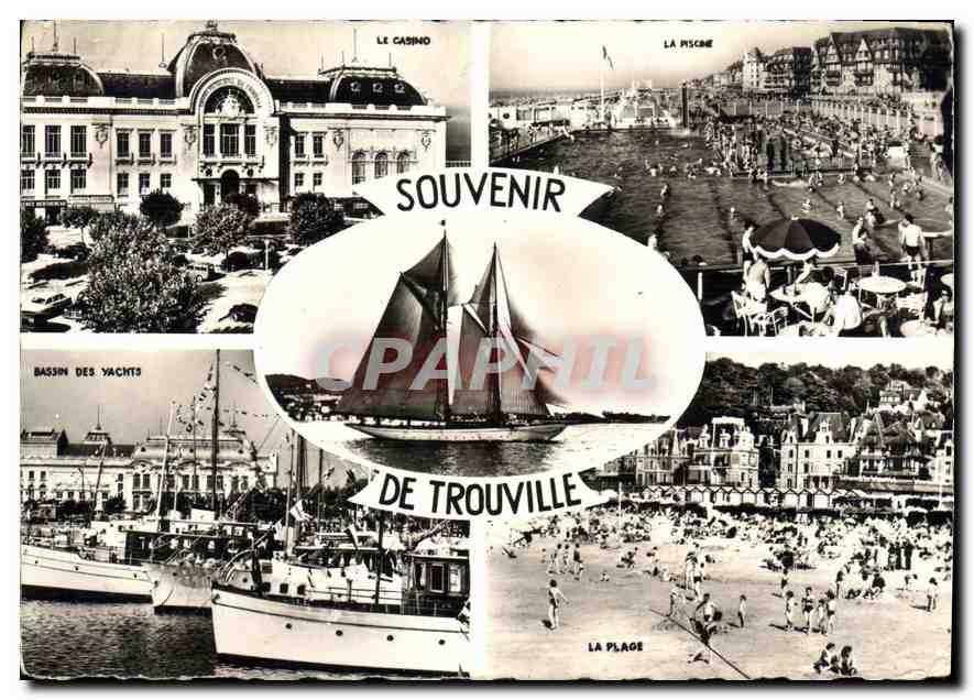 CPM Souvenir de Trouville Le casino La piscine Bassin des Yachts La plage